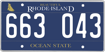 RI license plate 663043