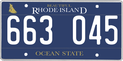 RI license plate 663045