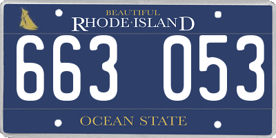 RI license plate 663053