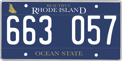 RI license plate 663057