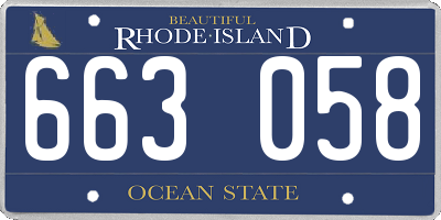 RI license plate 663058