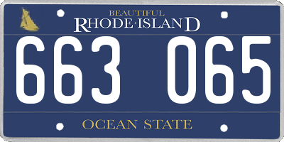 RI license plate 663065