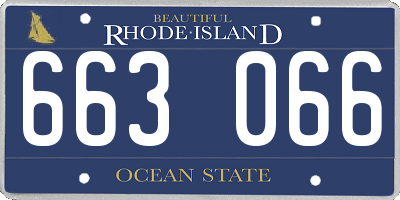 RI license plate 663066