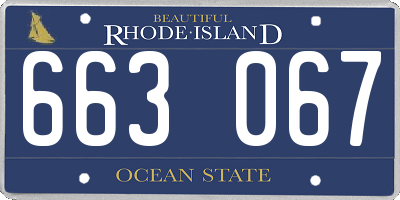 RI license plate 663067