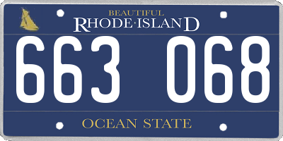 RI license plate 663068