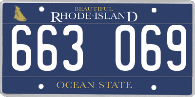 RI license plate 663069