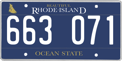 RI license plate 663071