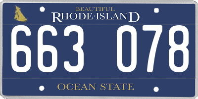 RI license plate 663078