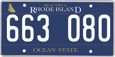 RI license plate 663080