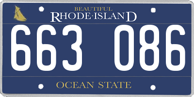 RI license plate 663086