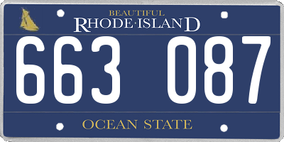 RI license plate 663087