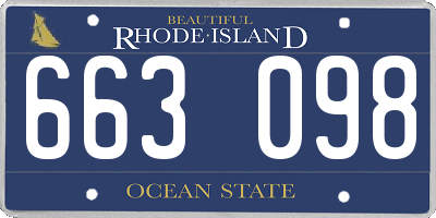 RI license plate 663098