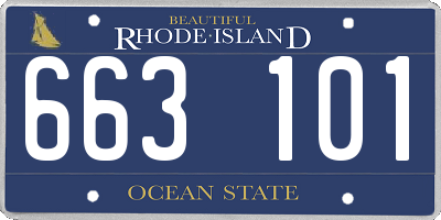 RI license plate 663101