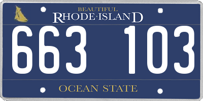 RI license plate 663103