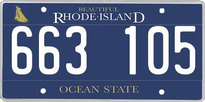 RI license plate 663105