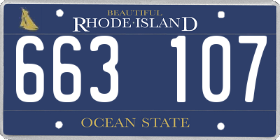RI license plate 663107