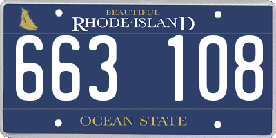 RI license plate 663108