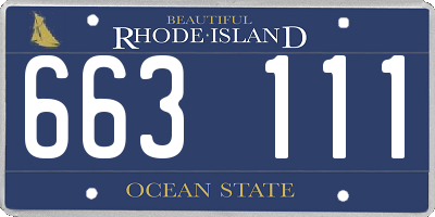 RI license plate 663111