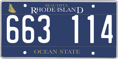 RI license plate 663114