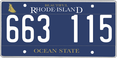 RI license plate 663115