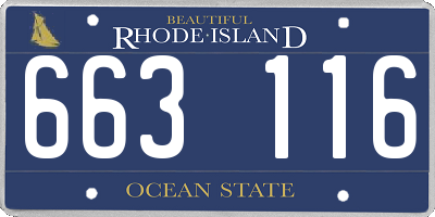 RI license plate 663116