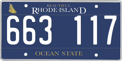 RI license plate 663117