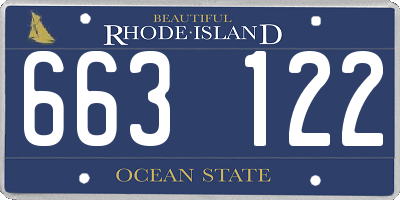 RI license plate 663122
