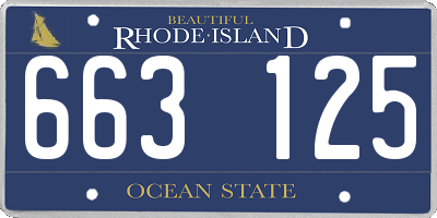 RI license plate 663125