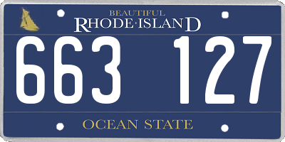 RI license plate 663127