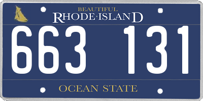 RI license plate 663131