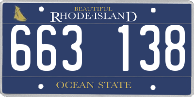 RI license plate 663138