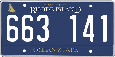 RI license plate 663141
