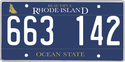 RI license plate 663142