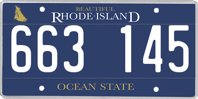 RI license plate 663145