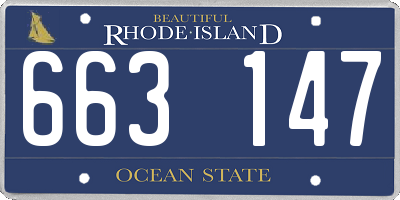 RI license plate 663147