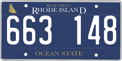 RI license plate 663148