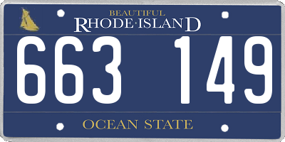 RI license plate 663149