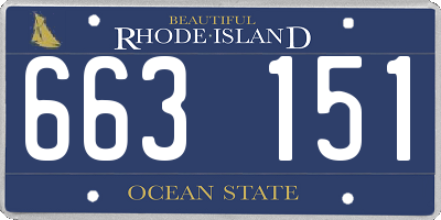 RI license plate 663151