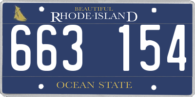 RI license plate 663154
