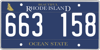 RI license plate 663158