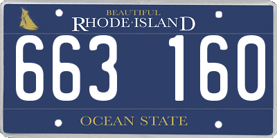 RI license plate 663160