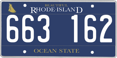 RI license plate 663162