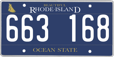 RI license plate 663168