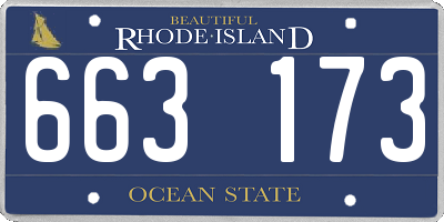 RI license plate 663173
