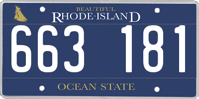 RI license plate 663181