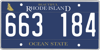 RI license plate 663184