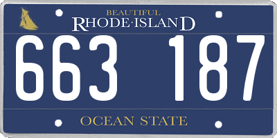 RI license plate 663187