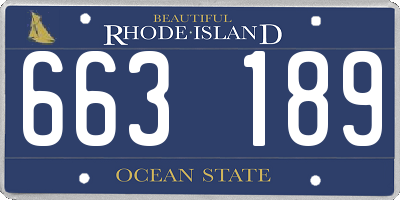 RI license plate 663189
