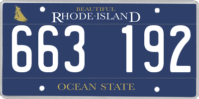 RI license plate 663192