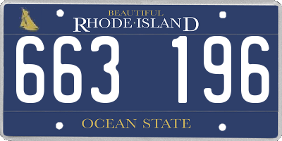 RI license plate 663196